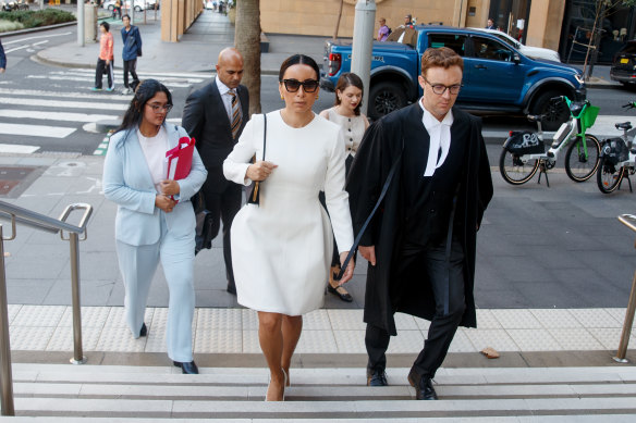 Lattouf arrives at Federal Court on Friday alongside her barrister Philip Boncardo.