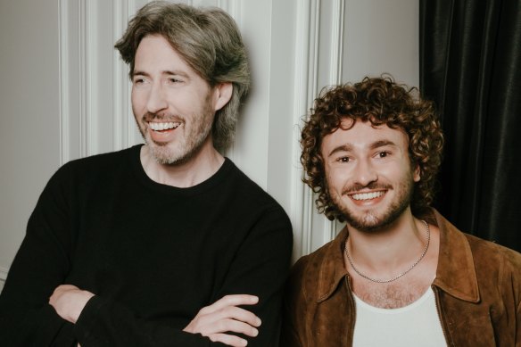 Saturday Night director Jason Reitman (left) and actor Gabriel LaBelle at the Toronto International Film Festival.