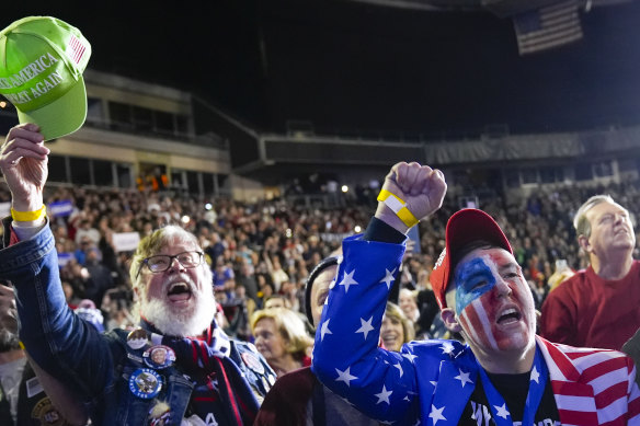 Adoring supporters at Donald Trump’s campaign event in Manchester, New Hampshire, on Saturday. 