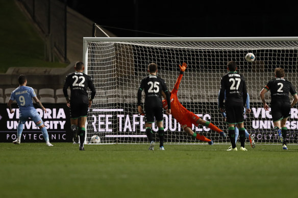 Maclaren finds the net from the penalty spot.
