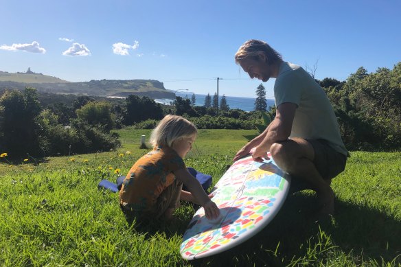 Australian surfer Owen Wright will have to leave his family behind when he competes at the Tokyo Olympics. 