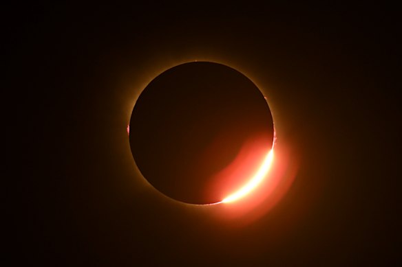 The eclipse seen form Palencia, Spain. Millions gathered across the country to witness the event.