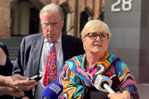 WA Senator Linda Reynolds outside court in Perth on Tuesday.