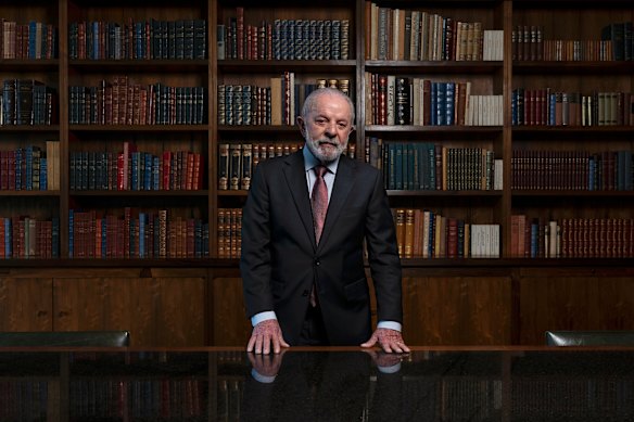 Brazilian President Luiz Inácio Lula da Silva at the Alvorada Palace in Brasilia, Brazil. 