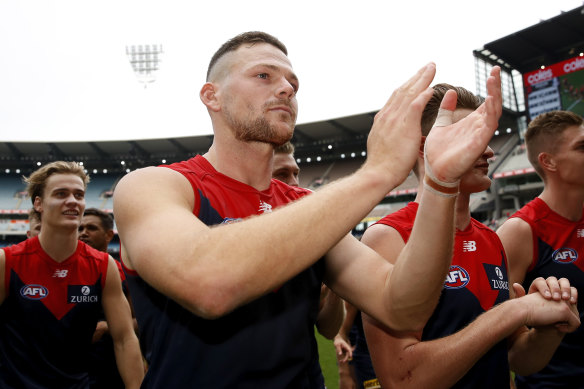 Steven May could be set for a return to the Melbourne lineup in time for the clash with Richmond. 