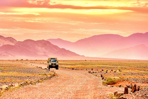 Rent your own vehicle and drive through the Namib Desert, Namibia.