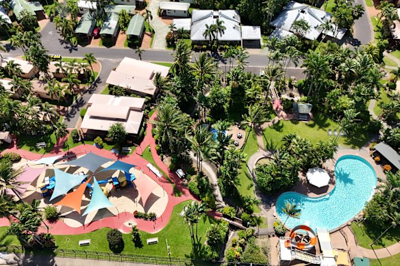 BIG4 Ingenia Holidays Cairns Coconut Resort’s playground and water park.