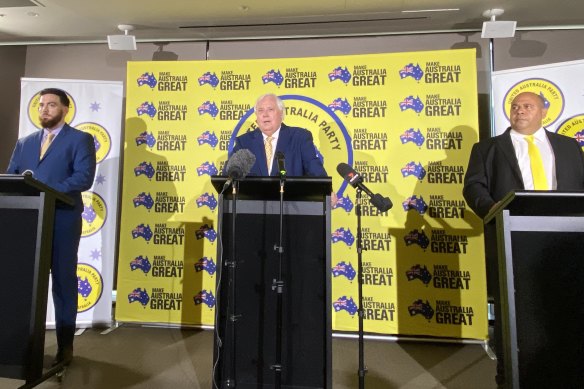 Clive Palmer announces United Australia Party candidates – including himself – for the federal election.