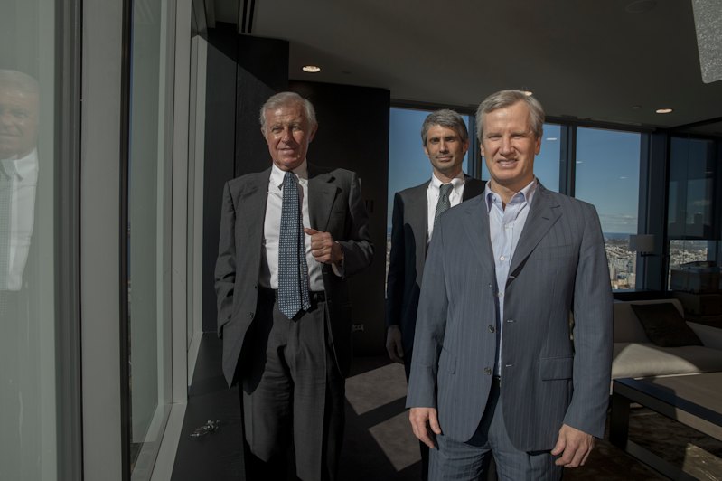 Andrew Roberts (right) in July 2017, when he announced the start of his new contracting business, initially in a joint venture with Italy’s Impresa Pizzarotti.