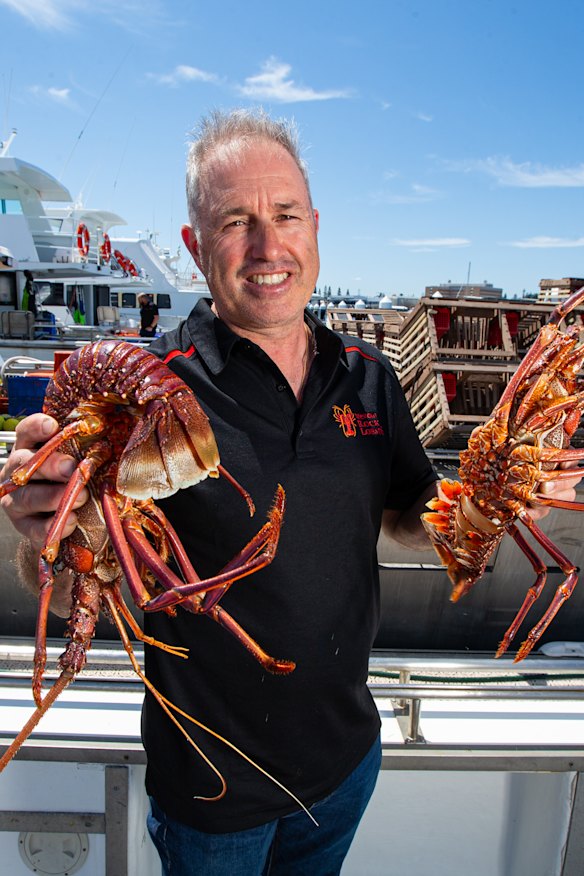 Fremantle fisherman Fedele Camarda celebrates the end of Chinese trade sanctions on Australian lobsters.