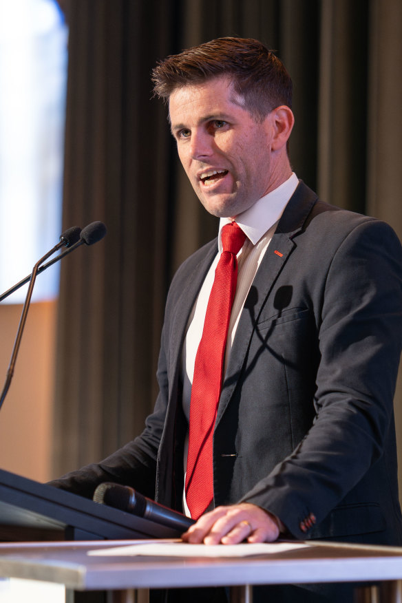 David Hayward speaking at an Engineers Australia event earlier this year.