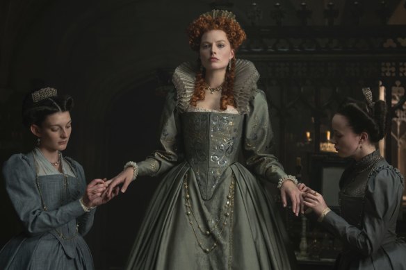 Margot Robbie stars as Queen Elizabeth I in Mary, Queen of Scots.