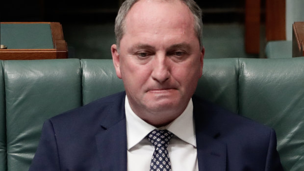 Deputy Prime Minister and Minister for Infrastructure and Transport Barnaby Joyce during Question Time at Parliament House.