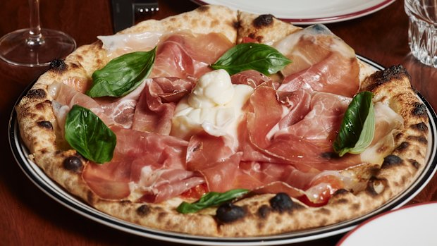 The San Daniele pizza topped with 24-month prosciutto at Pizzateca Lupo in South Melbourne.