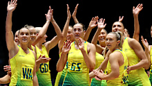 The Diamonds thank their families and supporters after winning the bronze medal match.