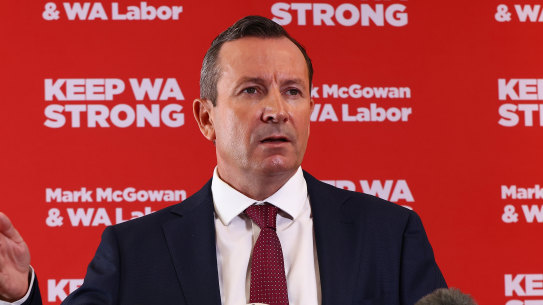 Premier Mark McGowan during the 2021 election campaign.