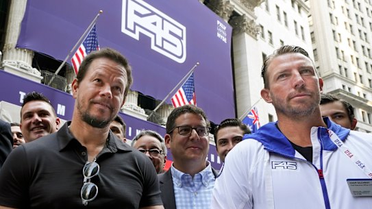 Actor Mark Wahlberg and F45’s former chief executive Adam Gilchrist.