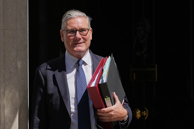 Britain's Prime Minister Keir Starmer departs 10 Downing Street to attend the House of Commons for his weekly Prime Minister's Questions in London, Wednesday, June 24, 2026.