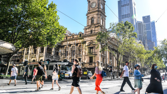 People in Melbourne’s CBD