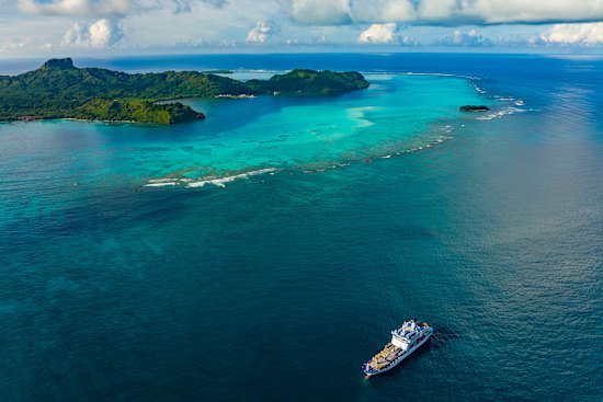 Aerial view of Raivavae.