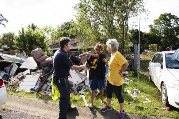 Dr Cam Hollows checks on patient and Coraki local Gloria Knox with local nurse Jackie Olive on Tuesday.