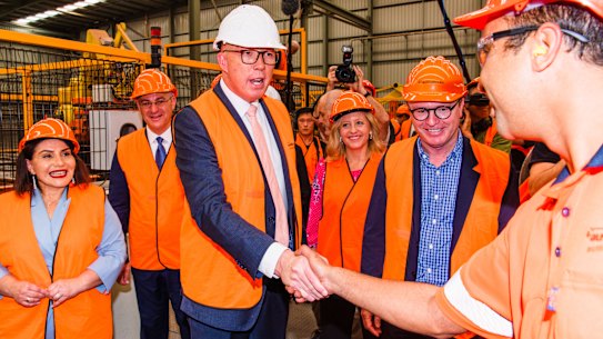 Peter Dutton in his campaign outfit on Sunday.