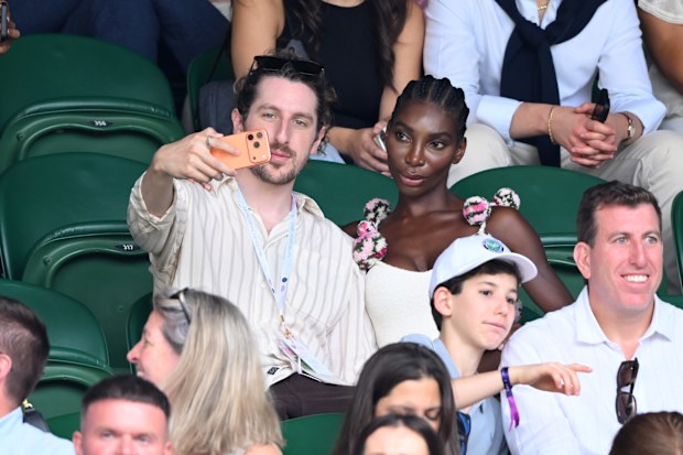 Michaela Coel at the 2026 Wimbledon Tennis Championships at All England Lawn Tennis and Croquet Club on July 05, 2026 in London, England.