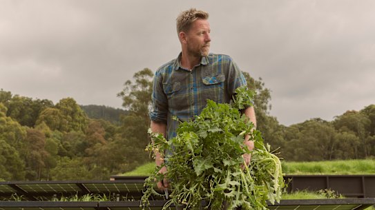 Joost Bakker at the home he has built for his mother in Monbulk, Victoria.