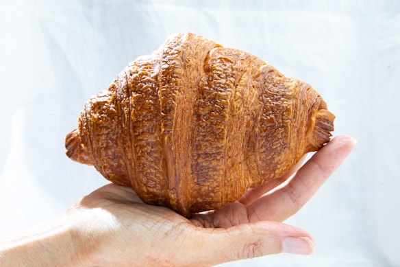 Bakemono’s croissant has a crackly top, a little like tiger bread.