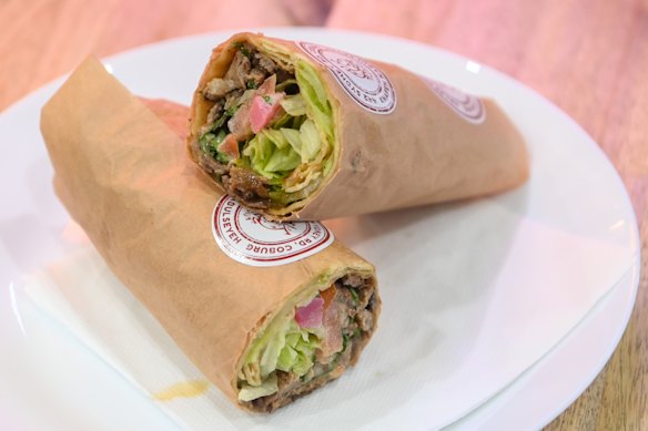 Knafeh Nabulseyeh’s chicken shawarma wrap.