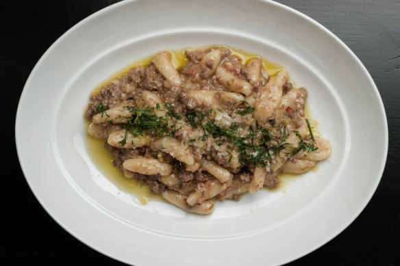 Cavatelli with Blackmore white bolognese makes for high-comfort eating. 