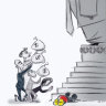 Ann Telnaes’s original cartoon that was rejected by the editor of The 
 Washington Post. 