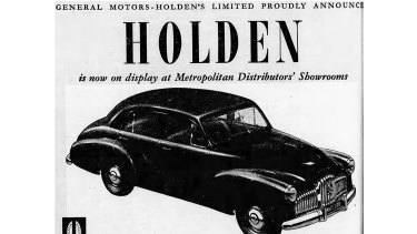 Advertisement for the first Holden - £675 ($1466), 1948.