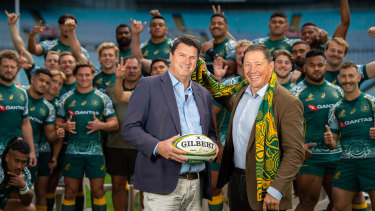 Hamish McLennan - pictured with World Cup bid boss Phil Kearns - says rugby is ready to go after league’s talent.