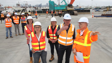 Premier Daniel Andrews touring the West Gate Tunnel site in December last year.