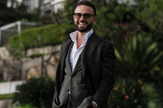 Gavin Rubinstein, star of reality series Luxe Listings, in Sydney’s Vaucluse on Thursday.