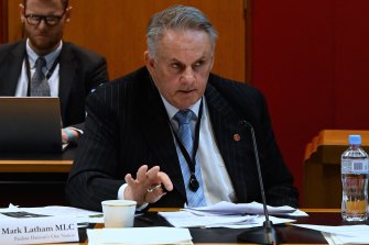 Mark Latham in NSW Parliament last month.