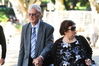 Bill Spedding arrives at court with his wife this week.