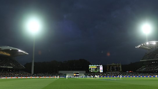 Adelaide Oval during the 2017-18 day/night Ashes Test.