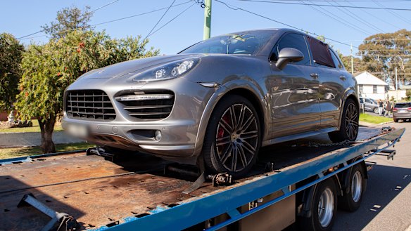 A Porsche Cayenne seized as proceeds of crime.