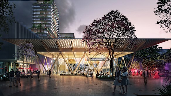 New Cross River Rail design images. The  track is set to run underneath an upgraded Woolloongabba station.