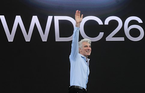 Craig Federighi, Apple’s senior vice president of software engineering, at the annual World Wide Developers Conference at Apple’s headquarters in California on Monday.