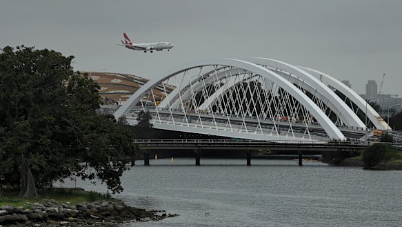 The twin arch bridges are a key part of the Sydney Gateway motorway.