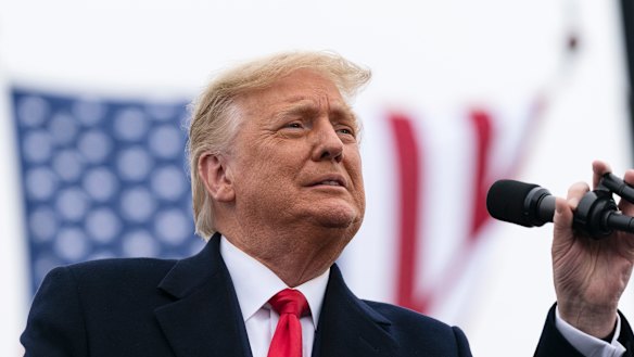 Trump at a rally in Pennsylvania on Tuesday (Monday US time).