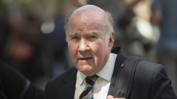 Peter Westmore leaves the County Court after George Pell's pre-sentence hearing on February 27. 