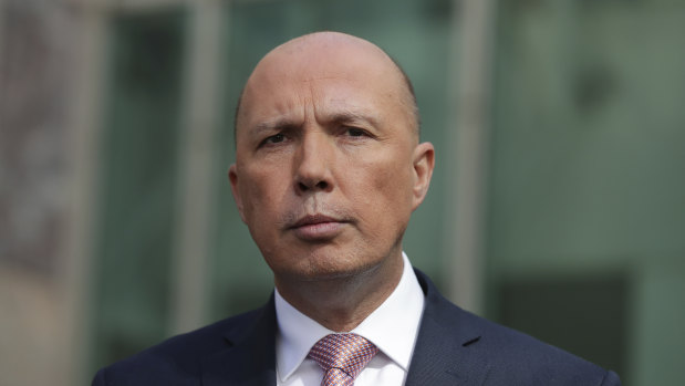 Off to the backbench: Liberal MP Peter Dutton addresses the media in Parliament House after Tuesday's leadership ballot.