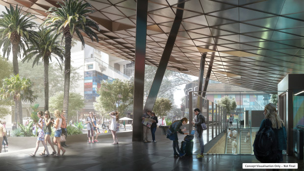 A design concept of the Cross River Rail's Albert Street station.