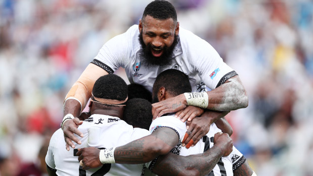 The win was Fiji's first at the 2019 World Cup following opening losses to Australia and Uruguay.