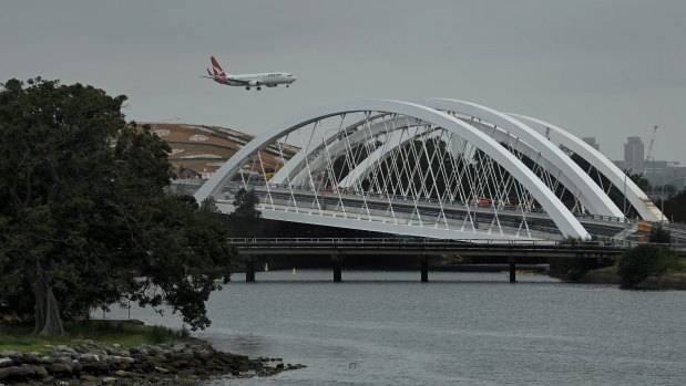 The twin arch bridges are a key part of the Sydney Gateway motorway.