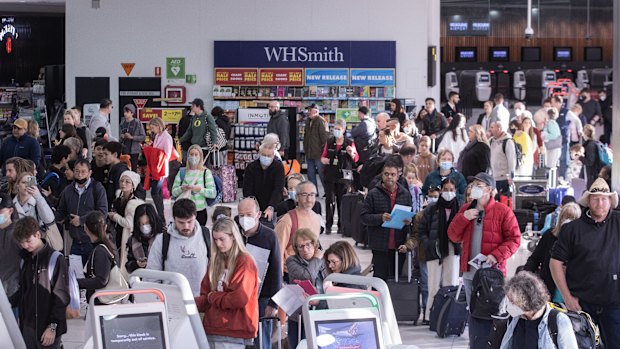 Melbourne airport’s Virgin  terminal last month.